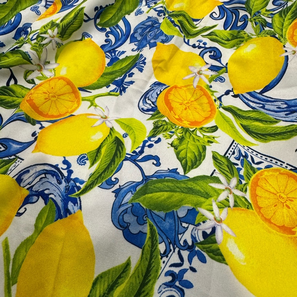 NWOT! SHEIN Southern Italian/Sicilian Style Lemon and Floral Print Dress - Picture 4 of 5